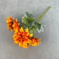 Künstlicher Dahlien Blumenstrauß künstliche Blumen Deko für Zuhause Hochzeit Arrangement - Sonnenuntergang Orange