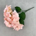 Artificial pink hydrangea flower stem silk floral decoration for home wedding decor - Flesh Pink