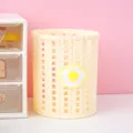 Cute cartoon woven pen holder, multi-functional desktop stationery and makeup brush storage. - Fried Egg