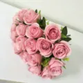 18-Köpfe künstlicher rosa Rosenstrauch für Hochzeit Heimdekoration, kleine Blumen Deko. - Herbstrosa