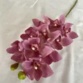 Fleur artificielle Cymbidium violette a 10 tetes en tissu de soie pour la deco. - Mauve Clair