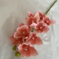 Tige de fleur d'orchidée artificielle 10 têtes fausse fleur en soie pour belle déco mariage - Rose foncé