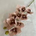 Branche De Fleur Orchidée Artificielle Soie Cymbidium Maison Mariage 10 Têtes - Café