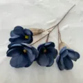 Blau künstlich Magnolie Blüte Zweig mit vier Köpfen, Deko Blumen für Zuhause und Hochzeit Party. - Dunkelblau