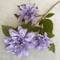 Künstliche Dahlie 3 Köpfe lila Seidenblume Zweig für Heim Hochzeit Deko Blumenarrangement. - Lila