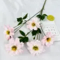 Artificial 5-head pink flower tabletop decoration home floral arrangement faux botanical decor - Light Pink