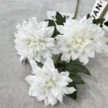 Flores de dalia blancas artificiales simulación flor falsa boda decoración hogar accesorios - Blanco