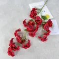 Artificial red flower branch for home decor and photography background props decoration. - Bright Red