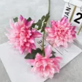 Fleurs de dahlia artificielles roses décor floral en soie pour mariage photographie décoration - Rose rosé