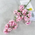 Artificial pink flower branch for home decor, beautiful faux floral arrangement for photo props. - Deep Pink