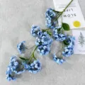 Blue artificial flower detail shot, perfect for home decor and photography background props. - Fog Blue