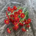 Kleine künstliche rote Gänseblümchen Blumensträuße für DIY Kränze Hüte Dekoration - Rot