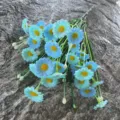 Ramo de mini flores de margarita artificial azul para corona y sombrero accesorios - Azul