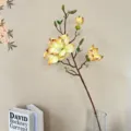 Künstlicher Magnolienblüten Zweig Heimtextilien künstliche Blumen Dekoration für Zimmer - Dunkelgelb