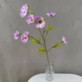 Künstliche lila Anemone Blumen Zweig Detail, realistisch Kunstblume Heimdekor Akzent. - Lila