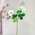Künstliche 2-Kopf-Rosenblüte künstliche Blume für Hochzeitsdekoration und Zuhause - Champagner