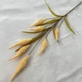 Artificial flocked reed branch fake flower for wedding home decor floral arrangement green yellow - Light Orange