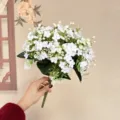 Mooi kunstmatige witte gipskruid bloemen boeket nep planten voor thuis bruiloft decor. - Wit