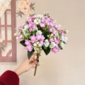 Kunstmatige bloemen boeket voor thuisdecoratie bruiloft etalage arrangement bloemstuk - Roze