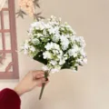 Kunstmatige witte gipskruid bloemenboeket voor bruiloft en prachtige huisdecoratie. - Champagne
