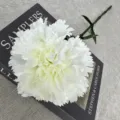 Artificial white carnation flower single stem detail home decor photography prop decoration - White