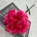 Single pink artificial carnation flower photography prop for wedding home and room decor. - Rose Red