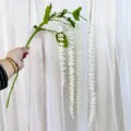 Rama de flores artificiales de perlas blancas colgantes para boda y decoración del hogar. - Blanco