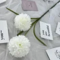 Artificial white snowball flower 2 heads silk flower Nordic home indoor decor props - White