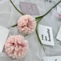 Pink artificial snow ball flower with two heads, perfect for Nordic style home decoration. - Dusty Pink
