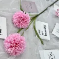Artificial 2-Head Pompon Snowball Flower Silk Fake Flowers for Beautiful Nordic Home Decoration - Pink