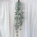 Artificial hanging plant vine green leaf wall decor for home indoor room decoration - Teal