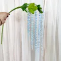Guirnalda de flores de perlas artificiales azules para bodas, rama floral suave y bella. - Azul