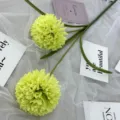 Artificial snow ball flower yellow 2 heads silk flower decorative variant display - Green