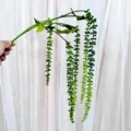 Planta colgante artificial collar de perlas vid falsa vegetación en cascada para decoración - Verde oscuro