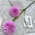Artificial purple snowball flowers 2 heads fake silk flowers for home decor Nordic style - Purple