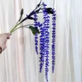 Flor de cuentas colgante azul artificial planta de simulación para decoración de techo de fiesta de bodas - Púrpura profundo