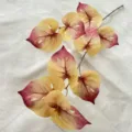 Ramo di Monstera Artificiale Foglie Finta Pianta Sfumatura Rosa per Decorazione Interni - Bordo Viola