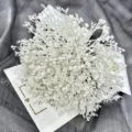 White artificial baby's breath flowers 12 forks fake bouquet for wedding home decor. - Pure White