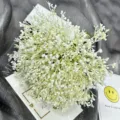 Artificial gypsophila bouquet 12 forks fake flowers wedding home decor floral arrangement prop - Cream