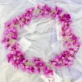 Guirnalda de flores artificiales violetas vid flores falsas para decoracion fiesta boda colgar - Púrpura