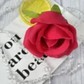Artificial red rose flower head detail shot, perfect for wedding decoration and floral crafts. - Red