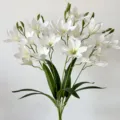Fiori artificiali magnolia bianca bouquet 5 rami finte piante per decorazione casa. - N. 1 bianco latte