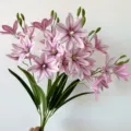 Bouquet di fiori artificiali rosa magnolia piante finte per matrimonio decorazione casa - N. 3 viola chiaro