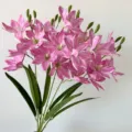Mazzo di fiori artificiali simulazione magnolia oggetti di scena per la casa. - N. 5 rosa viola