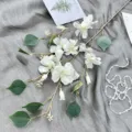 Ramo di fiori artificiali bianchi decorazione in seta per matrimonio casa festa SKU - Bianco