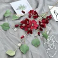 Ramo di fiori di cosmo in seta artificiale rosso scuro matrimonio casa composizione floreale - Rosso