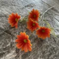 Fausse marguerite orange en PU, branche unique, bouquet de fleurs artificielles pour deco. - Taille 13
