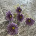 Bouquet de fleurs artificielles de cosmos violet, touche douce en caoutchouc pour déco maison. - N° 19