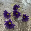 Fleur de marguerite violette artificielle tige unique PU toucher doux bouquet déco maison - N° 24