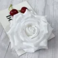 Artificial white rose flower head for wedding decoration and party scene design bulk supply - White